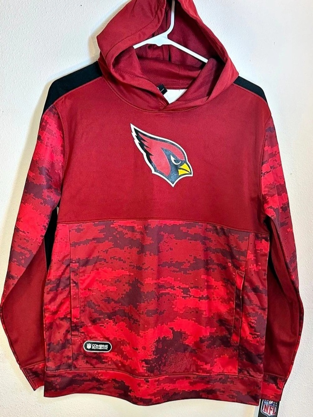 NFL Team Apparel Arizona Cardinals Camo Hoodie, Youth L 14/16 NWT jersey knit